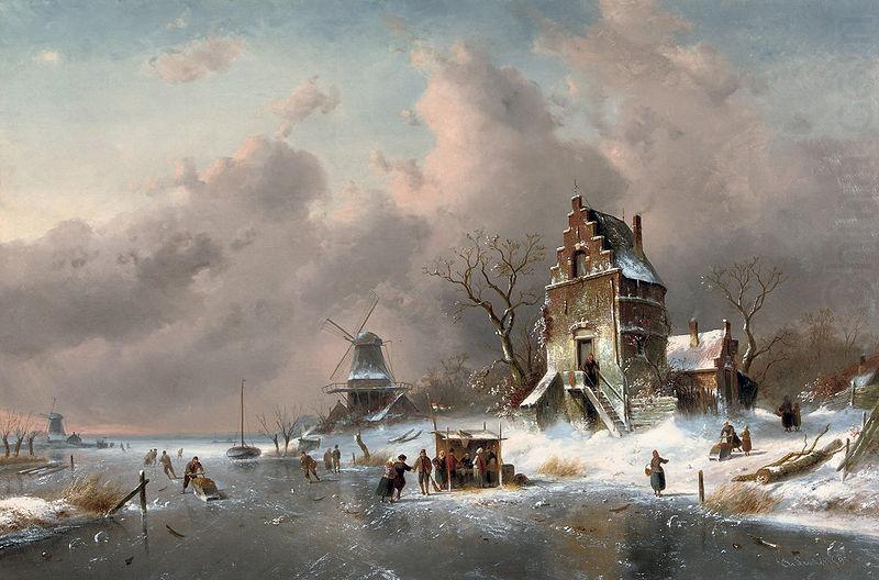 Winter scene, Charles Leickert